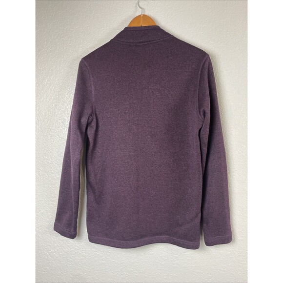 Eddie Bauer 1/4 Zip Sweater Men's Size S Pullover Mock Neck Chest Pocket Purple - Picture 2 of 8